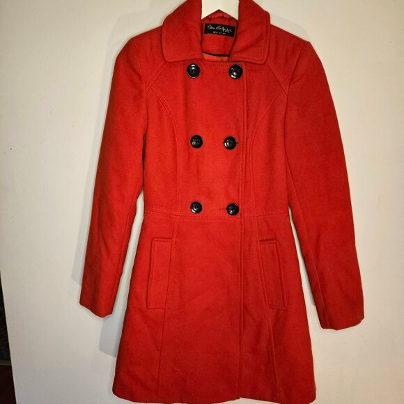 Miss Selfridge Red Peacoat - Size: US 2 - Picture 1 of 7